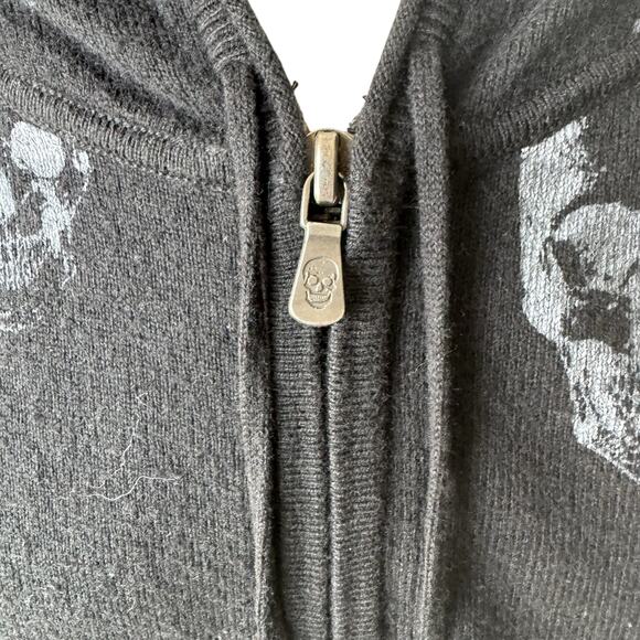SKULL CASHERE Cotton Cashmere Full Zip Sweater Medium - Picture 9 of 11